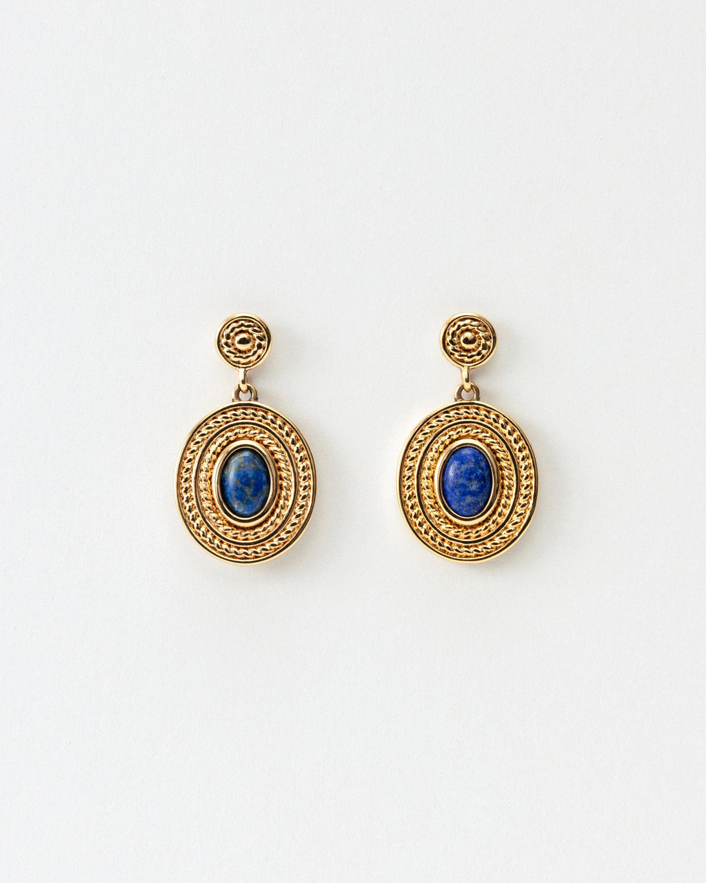 Blue Medallion Earrings