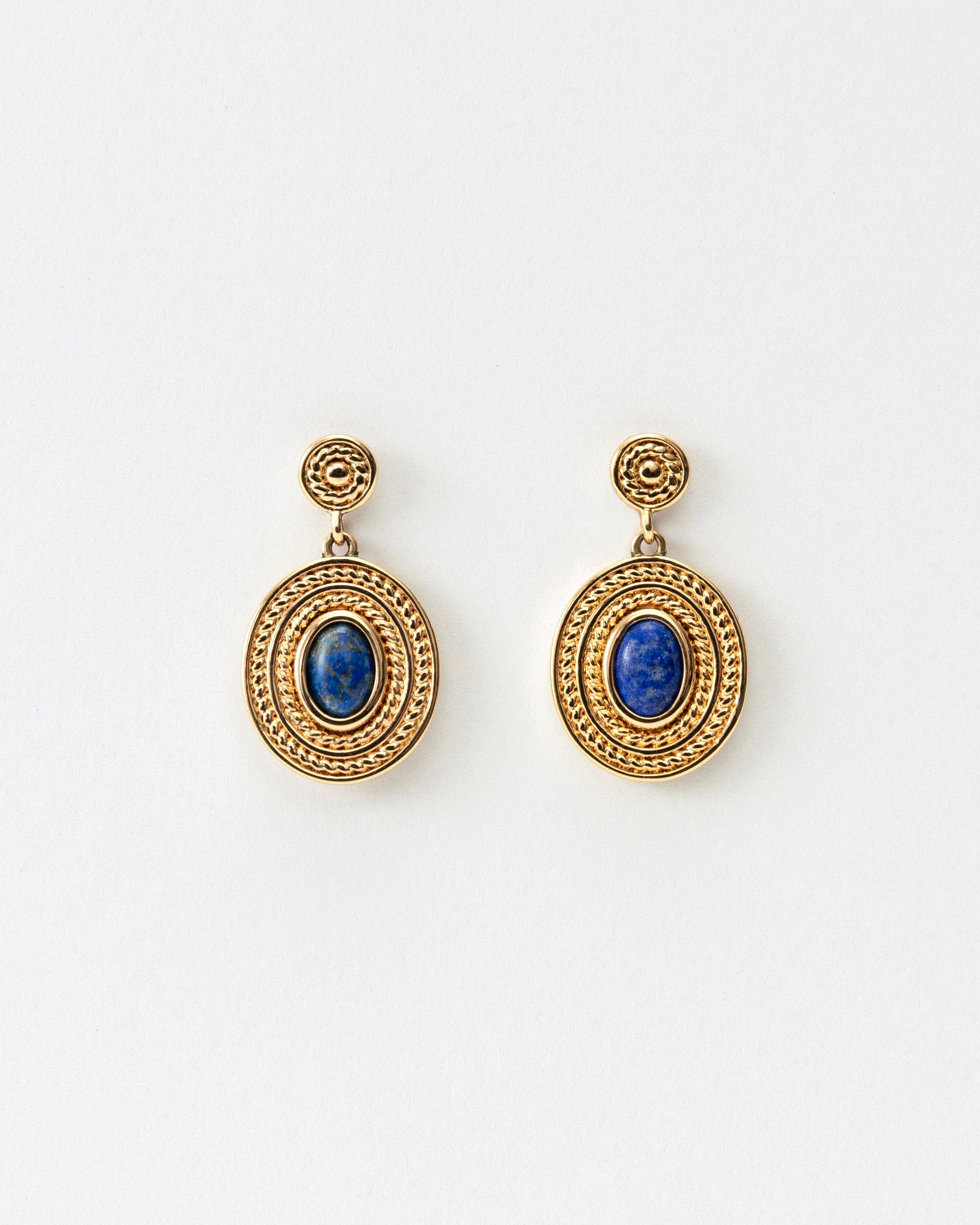Blue Medallion Earrings