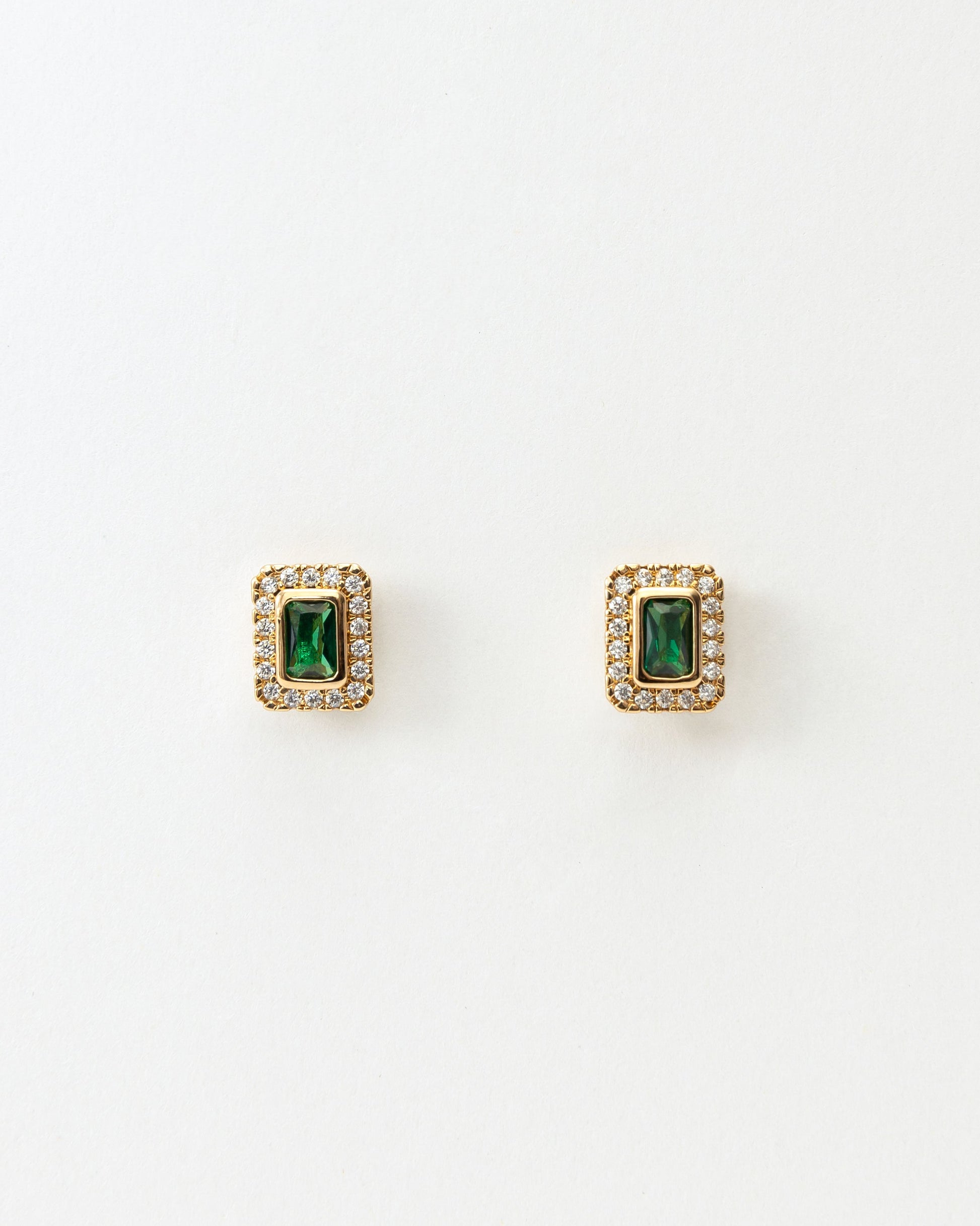 Emerald Halo Studs
