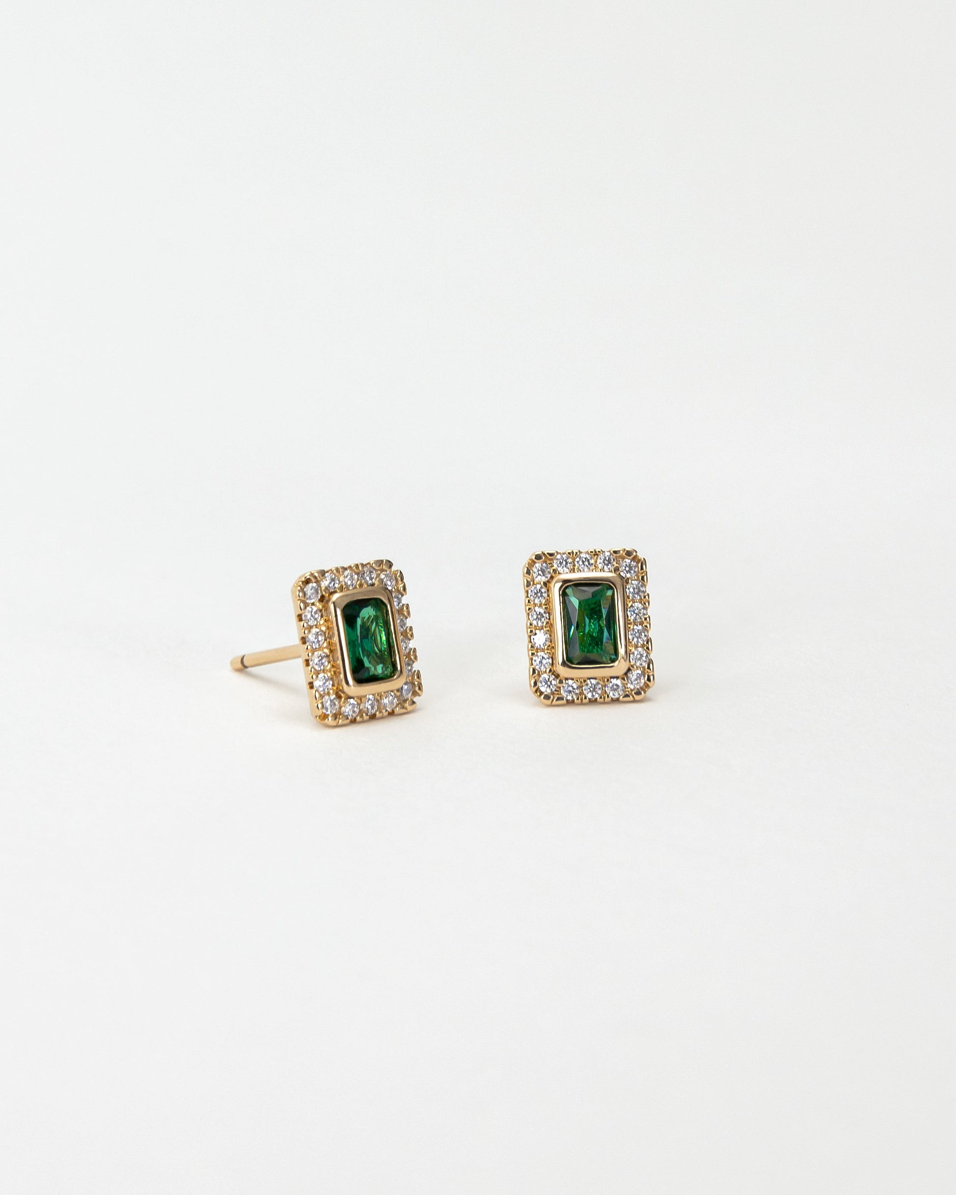 Emerald Halo Studs