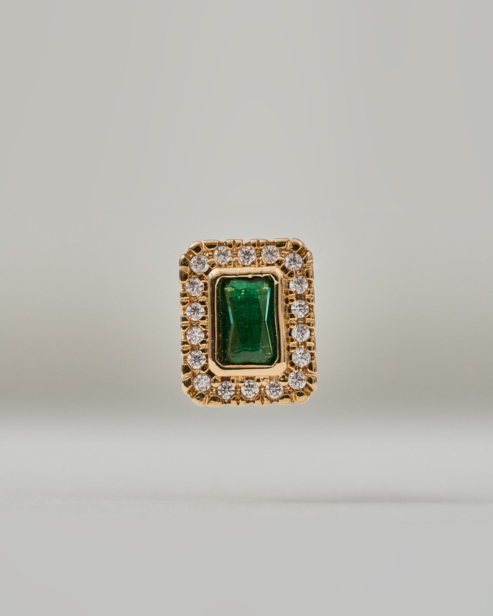 Emerald Halo Studs